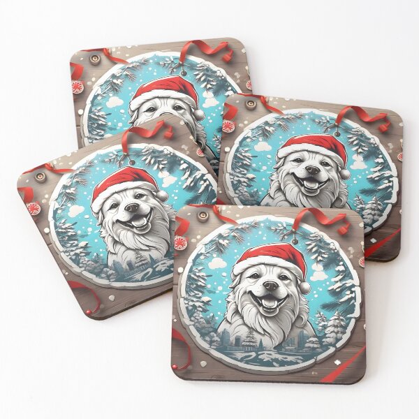 Item preview, Cute Akbash Smiling With Santa Hat designed and sold by PlanetMarker.