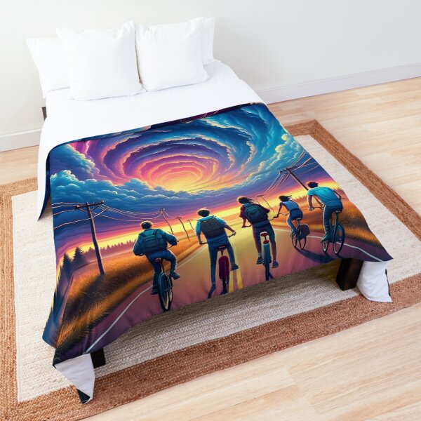 Stranger Things Dustin, Mike, Will, Lucas and Once Classic Moment Redesign Comforter