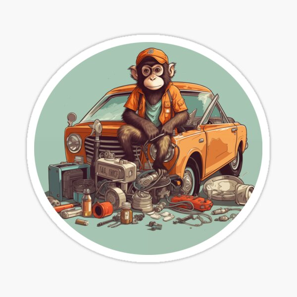 Item preview, Mechanic monkey designed and sold by Gilpro Designs.