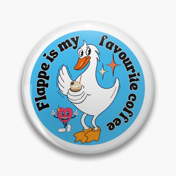 Item preview, Flappe is my favourite coffee, funny cute vintage retro duck holding a frappe coffee designed and sold by BritishDelights.