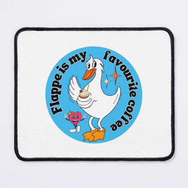 Item preview, Flappe is my favourite coffee, funny cute vintage retro duck holding a frappe coffee designed and sold by BritishDelights.