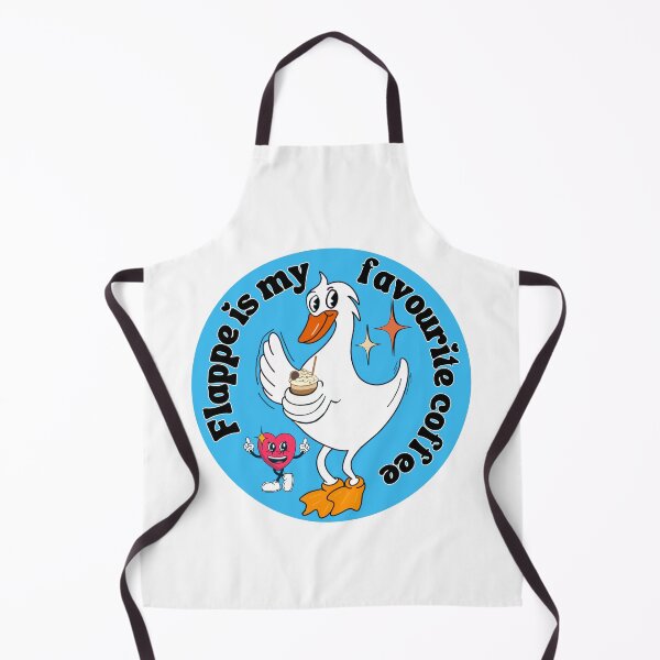 Item preview, Flappe is my favourite coffee, funny cute vintage retro duck holding a frappe coffee designed and sold by BritishDelights.