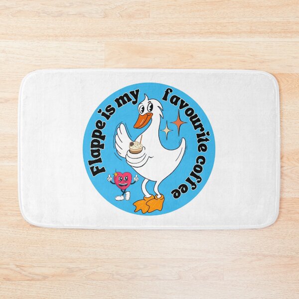 Item preview, Flappe is my favourite coffee, funny cute vintage retro duck holding a frappe coffee designed and sold by BritishDelights.