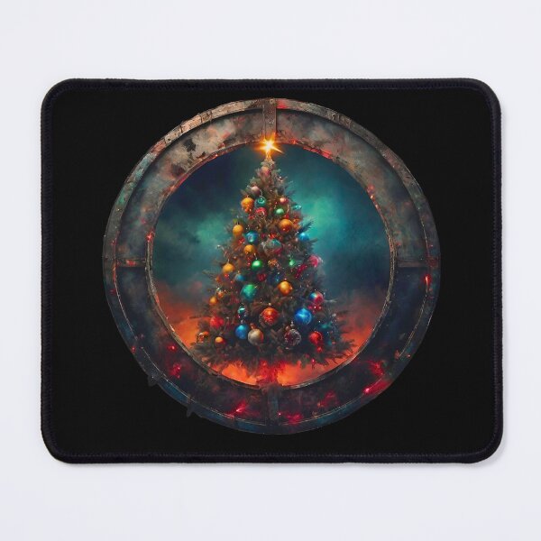 Item preview, Fiery Decorated Christmas Tree in a Steel Ring designed and sold by Aquillashop.