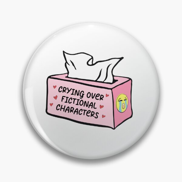 Item preview, crying over fictional characters pink tissue box  designed and sold by StickyBook.
