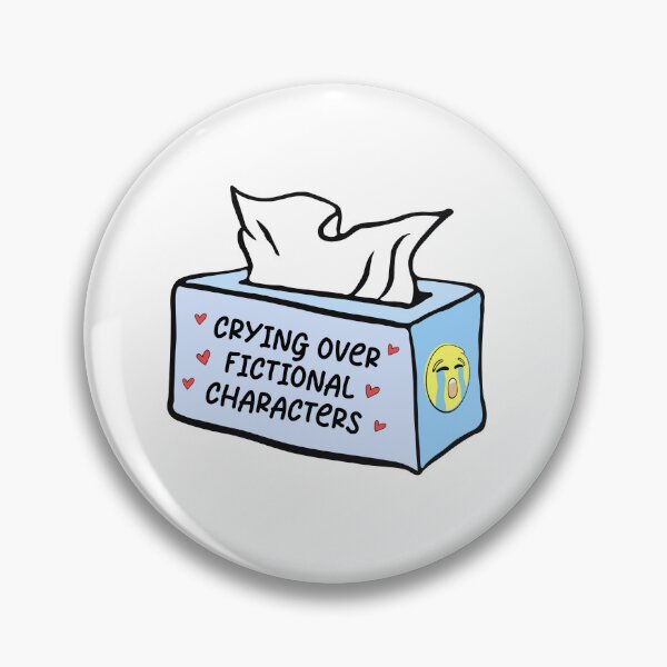 Item preview, crying over fictional characters blue tissue box  designed and sold by StickyBook.