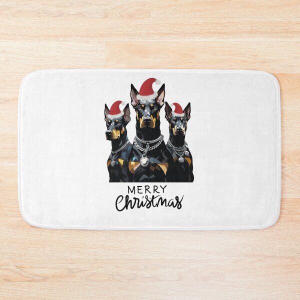Item preview, merry chrismas Doberman Pinscher Dogs designed and sold by Stickers  Designer.