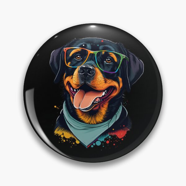 Item preview, Colorful Kawaii Rottweiler Hipster designed and sold by Leonardo Palumbo.