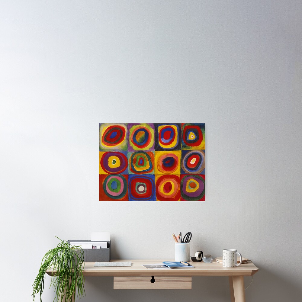 Wassily Kandinsky, Colour Study, Squares with Concentric Circles. Poster