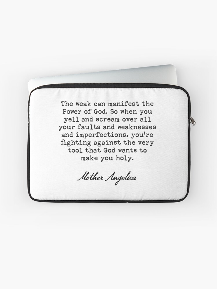 Thumbnail 1 of 2, Laptop Sleeve, God's Tools - Weakness and Imperfections - Mother Angelica designed and sold by ththpodcast.
