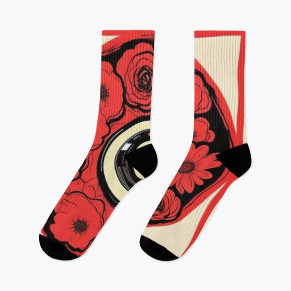 Item preview, Red Vintage Floral Vinyl designed and sold by musicgeniusart.