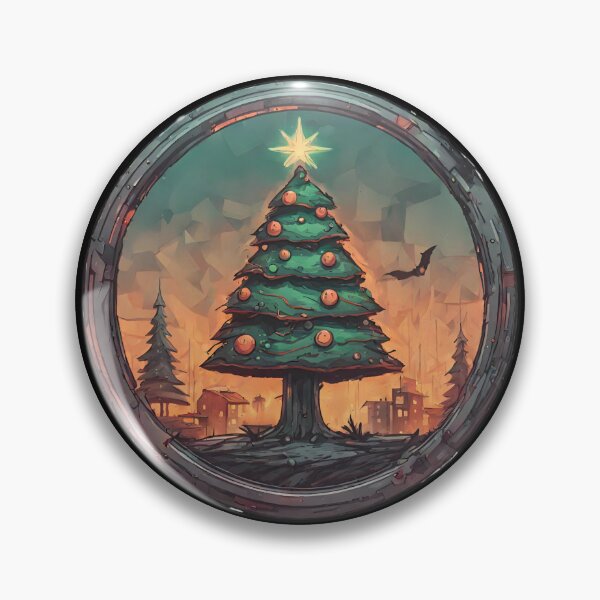 Item preview, Apocalyptic Burning Town with Christmas Tree Creepy designed and sold by Aquillashop.