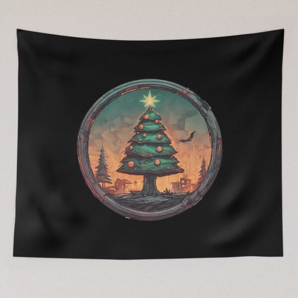 Item preview, Apocalyptic Burning Town with Christmas Tree Creepy designed and sold by Aquillashop.