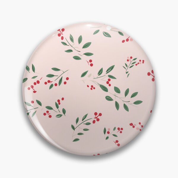 Item preview, Pink Christmas berries pattern designed and sold by FatBirdie.