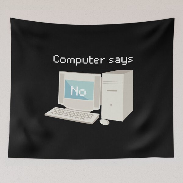 Item preview, Funny Quote Gifts Computer says No. Vintage computer designed and sold by MamaNeeaDesigns.