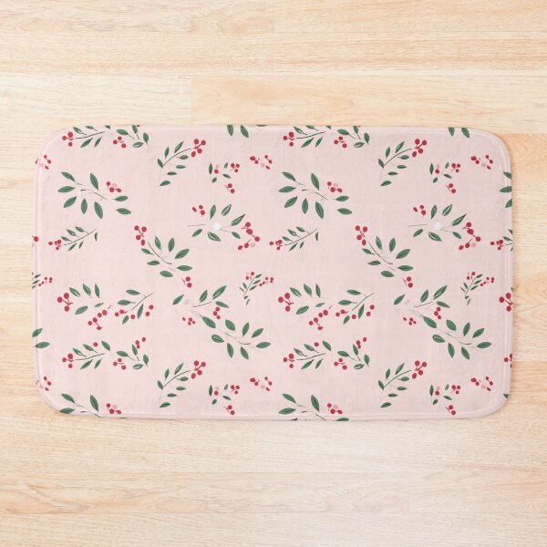Item preview, Pink Christmas berries pattern designed and sold by FatBirdie.