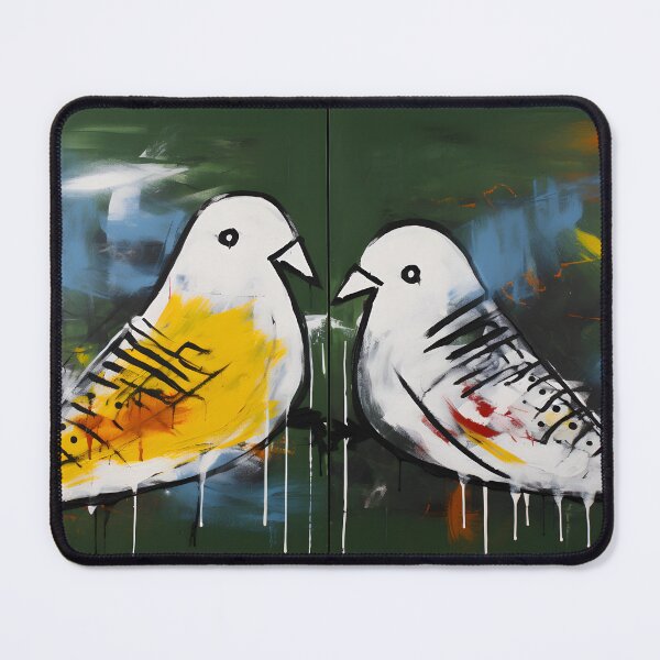 Item preview, Dual Melody of Peace- Graffiti Fusion Unleashing Two White Doves for Conflict Resolution designed and sold by OlfactoART Studio.