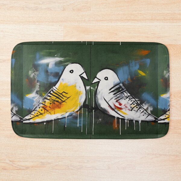 Item preview, Dual Melody of Peace- Graffiti Fusion Unleashing Two White Doves for Conflict Resolution designed and sold by OlfactoART Studio.