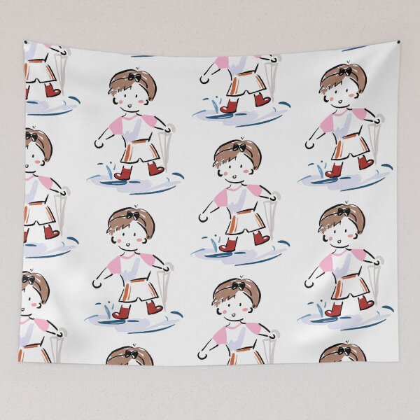 Item preview, Cute Little Boy Step into Puddle designed and sold by Saladeis-draw.