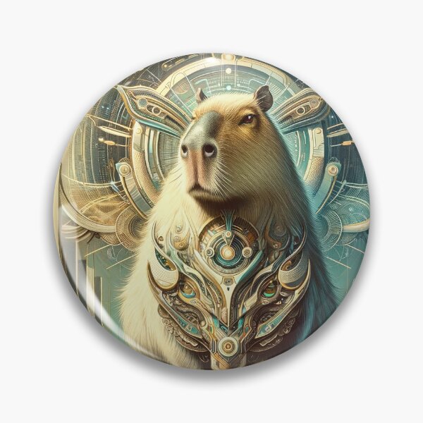 Item preview, Celestial Capybara - Futuristic Temple Guardian designed and sold by Newpixelland.