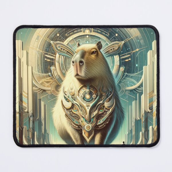 Item preview, Celestial Capybara - Futuristic Temple Guardian designed and sold by Newpixelland.