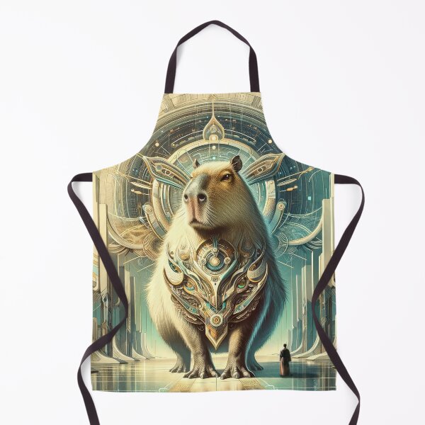 Item preview, Celestial Capybara - Futuristic Temple Guardian designed and sold by Newpixelland.