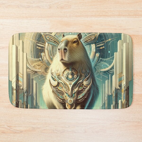 Item preview, Celestial Capybara - Futuristic Temple Guardian designed and sold by Newpixelland.