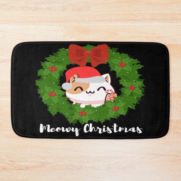 Item preview, A cat that greets you among a christmas wreath  designed and sold by The-Blue-Feline.
