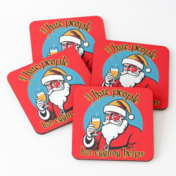 Item preview, I hate people but eggnog helps Santa Clause designed and sold by Meandmyshop.
