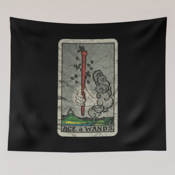 Item preview, Tarot Card - Ace of Wands (distressed design) designed and sold by siggyspatsky.