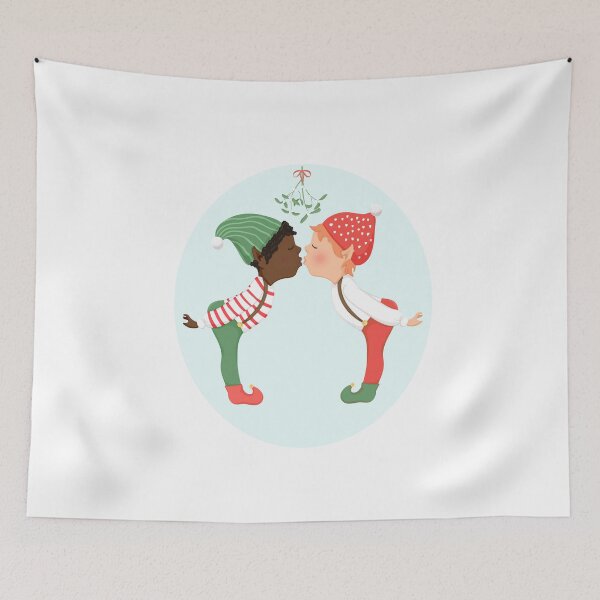 Item preview, Christmas Kisses (black masc and white masc) designed and sold by NaughtyLister.