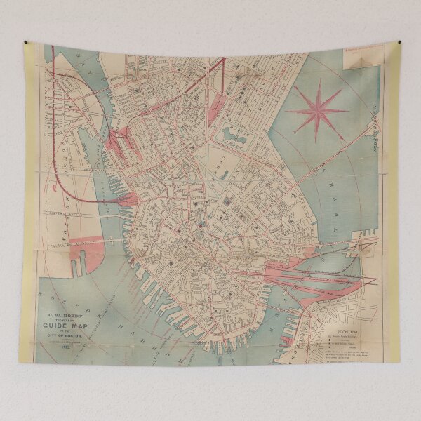 Item preview, Vintage Map of Boston MA (1882) designed and sold by BravuraMedia.