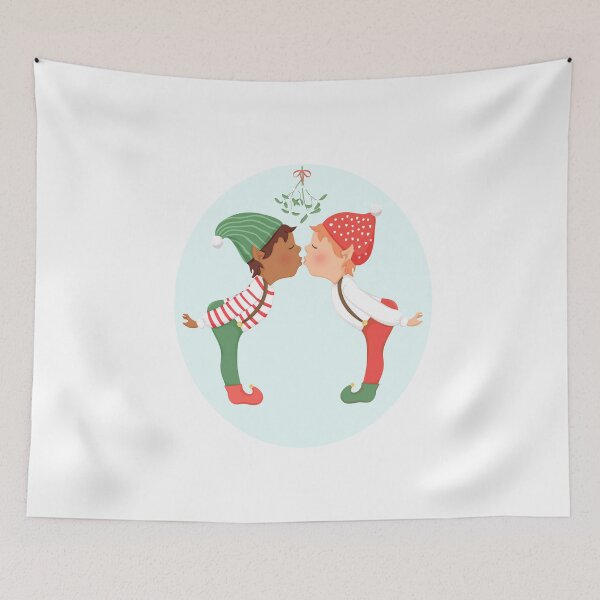 Item preview, Christmas Kisses (brown masc and white masc) designed and sold by NaughtyLister.