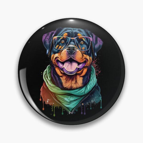 Item preview, Colorful Kawaii Rottweiler Hipster designed and sold by Leonardo Palumbo.