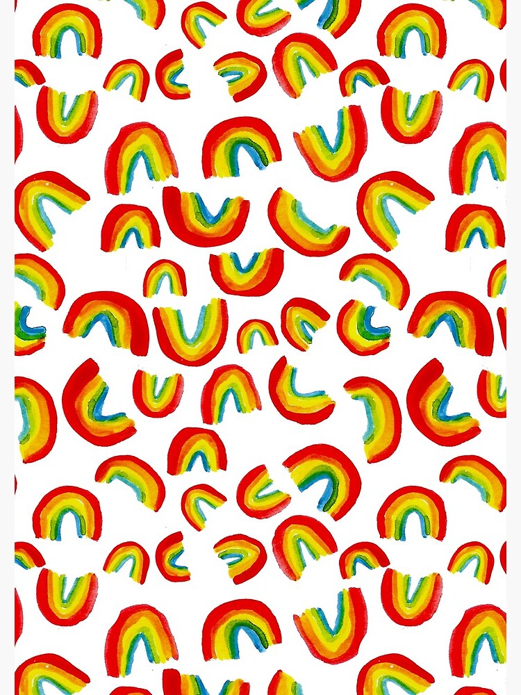 Dancing rainbows watercolor colorful pattern by shoshannahscrib