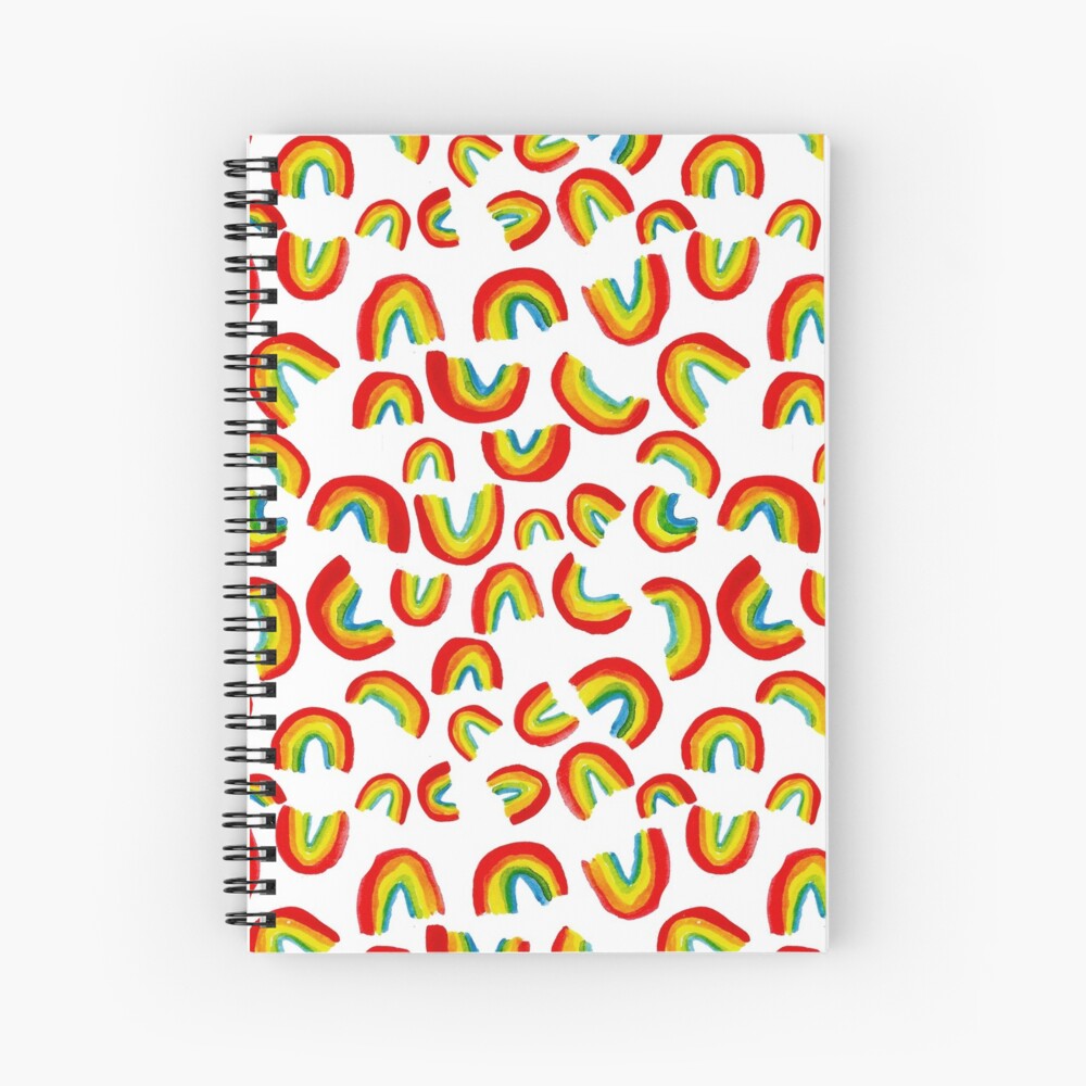 Dancing rainbows watercolor colorful pattern Spiral Notebook