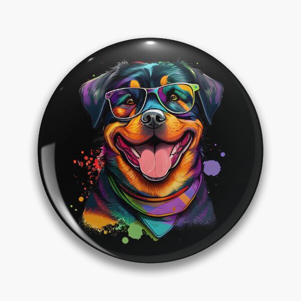 Item preview, Colorful Kawaii Rottweiler Hipster designed and sold by Leonardo Palumbo.