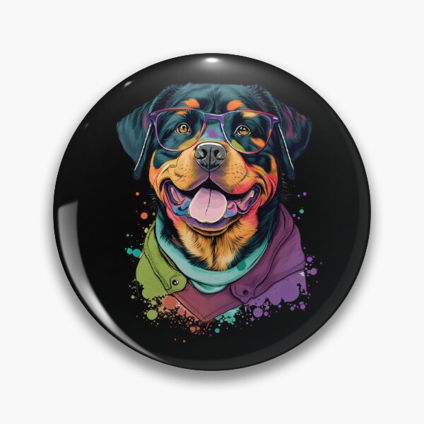 Item preview, Colorful Kawaii Rottweiler Hipster designed and sold by Leonardo Palumbo.