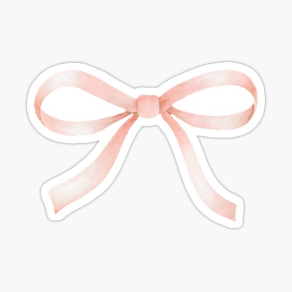 pink satin bow Sticker for Sale by verycoolandnice