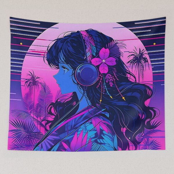 Item preview, Synthwave Music Album Cover 2 - Anime Wallpaper designed and sold by KAIGAME Art.