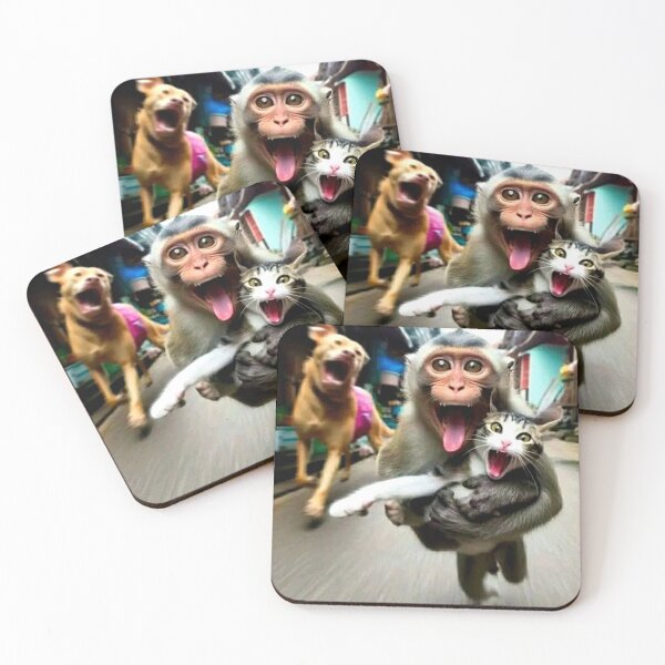 Item preview, monkey and cat designed and sold by virusRojo.