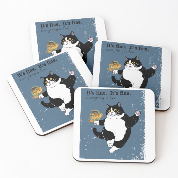 Item preview, It's fine. Everything is fine.  Funny cat running from dumpster fire. designed and sold by Shadyfruit.