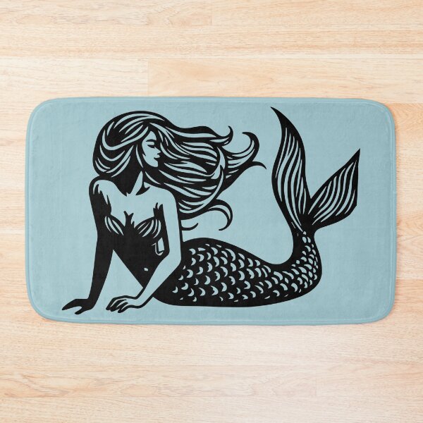 Item preview, Woodcut Mermaid  designed and sold by Texterns.