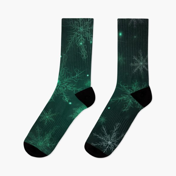 Item preview, CHRISTMAS  |  Green Neon Snowflakes designed and sold by RedHandedOD.