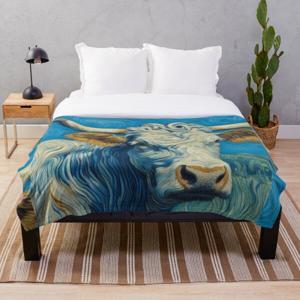 Aperçu de l'œuvre Vache moelleuse dans le style de Vincent Van Gogh créée et vendue par Star-Fragment.