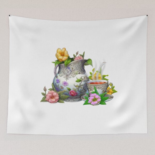 Item preview,  "Melody of Leaves: The Serene Jug of Tea" designed and sold by Mahilis.