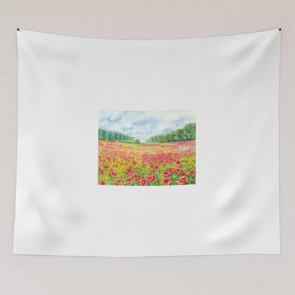 Item preview, Poppy Field (watercolour on paper) designed and sold by Painting By Nature.