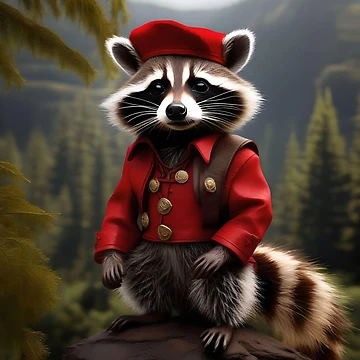 Artwork thumbnail, CHRISTMAS RACOON by PIGCASSOSAIART