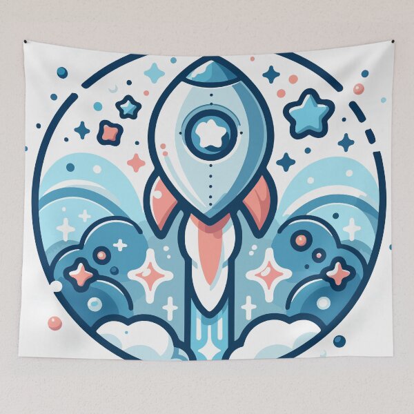 Item preview, Cheerful Space Rocket Journey designed and sold by OniumEth.