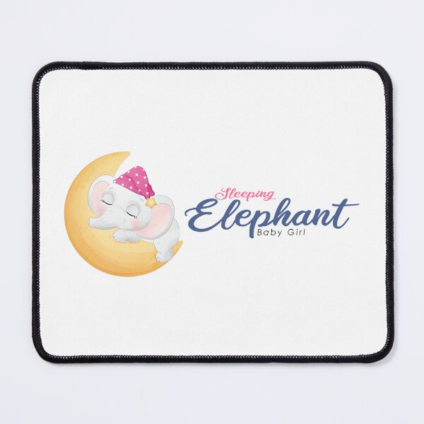 Item preview, baby elephant sleeping on moon, cute baby elephant sleeping, sleeping elephant baby girl designed and sold by GreyStanzione1.